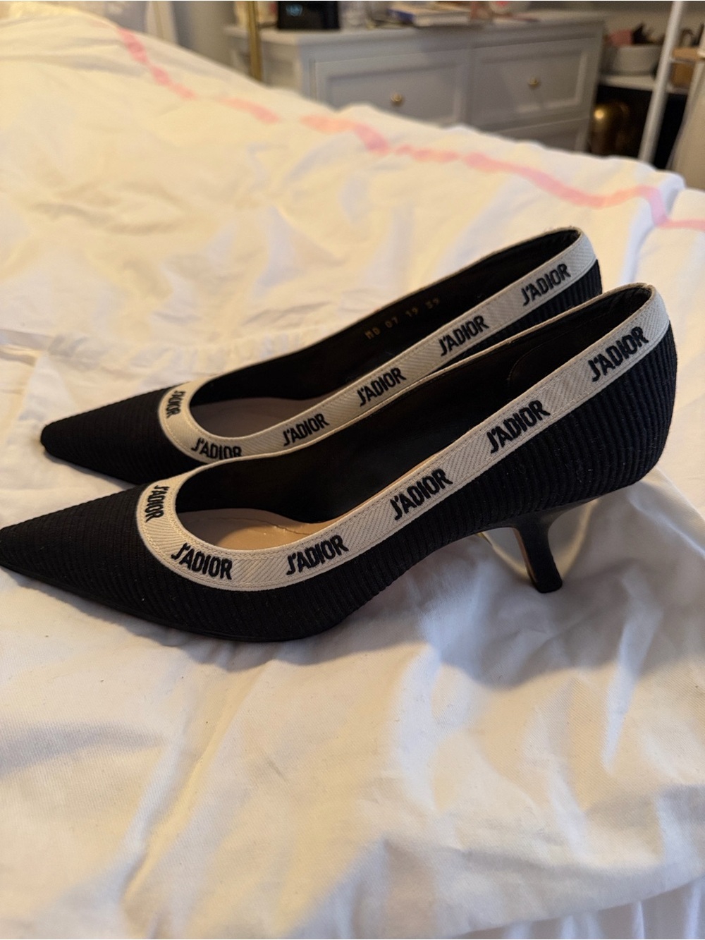 Dior J'Adior Knit Fabric Kitten Heel Pump Size 39 - Picture 3 of 8